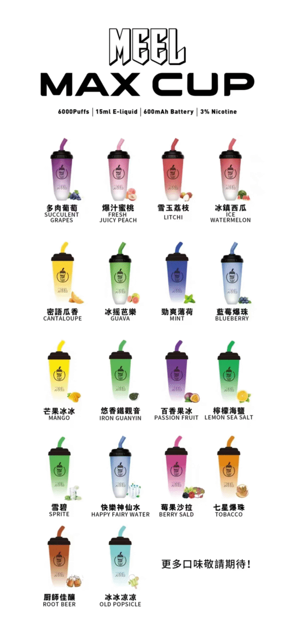 MEEL奶茶杯 6000 PUFFS 拋棄式電子煙 可充電一次性煙桿