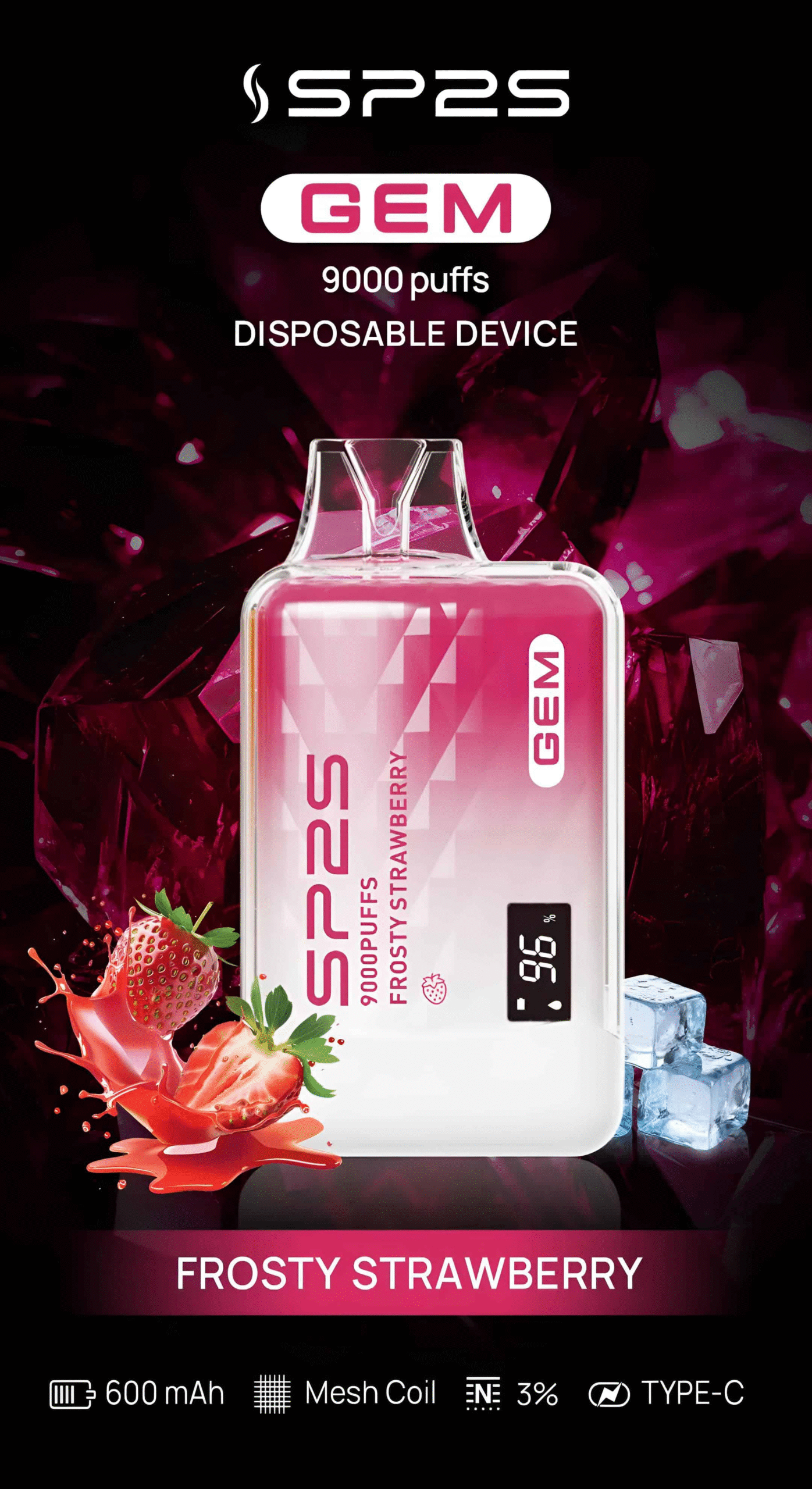 SP2S GEM 9000 PUFFS 拋棄式電子煙