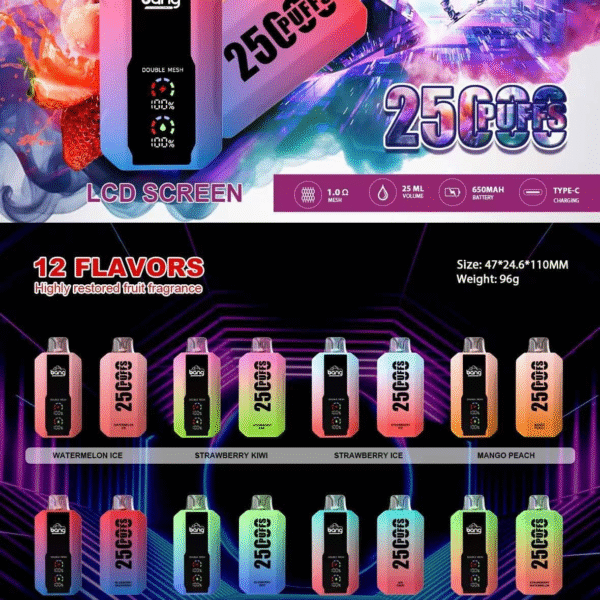 Bang 25000 Puffs拋棄式電子煙 超大屏幕 超大容量 可充電