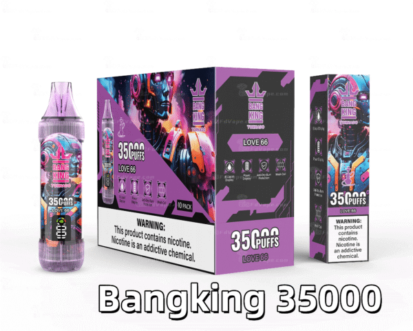 BANG KING 35000 PUFFS 龍捲風 一次性抛棄式霧化筆狀電子煙 超大容量 充電帶顯示屏
