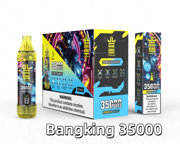 BANG KING 35000 PUFFS 龍捲風 一次性抛棄式霧化筆狀電子煙 超大容量 充電帶顯示屏