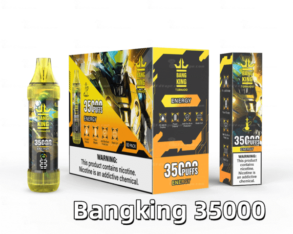 BANG KING 35000 PUFFS 龍捲風 一次性抛棄式霧化筆狀電子煙 超大容量 充電帶顯示屏