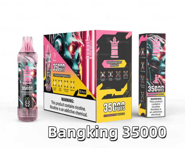 BANG KING 35000 PUFFS 龍捲風 一次性抛棄式霧化筆狀電子煙 超大容量 充電帶顯示屏