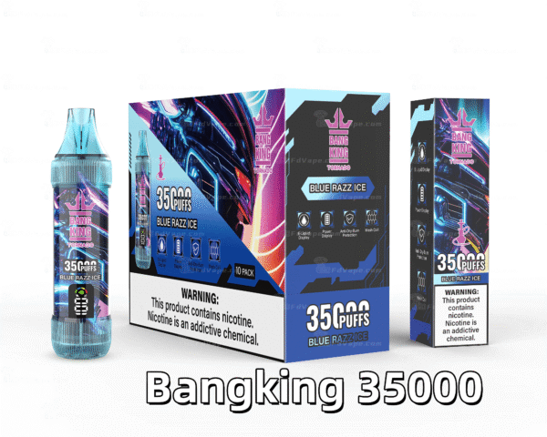 BANG KING 35000 PUFFS 龍捲風 一次性抛棄式霧化筆狀電子煙 超大容量 充電帶顯示屏
