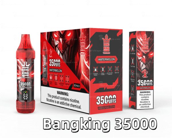 BANG KING 35000 PUFFS 龍捲風 一次性抛棄式霧化筆狀電子煙 超大容量 充電帶顯示屏