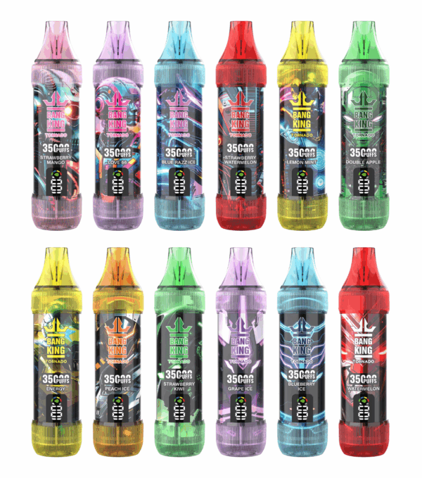BANG KING 35000 PUFFS 龍捲風 一次性抛棄式霧化筆狀電子煙 超大容量 充電帶顯示屏