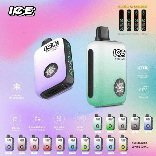 ICE FREEZE 10000 PUFFS 拋棄式電子煙 四檔涼度調節 台灣現貨 711到付